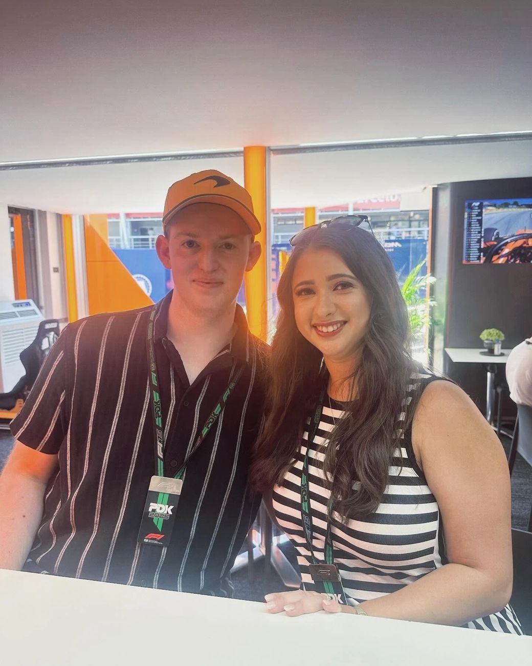 Allison and Daniel at an F1 race weekend